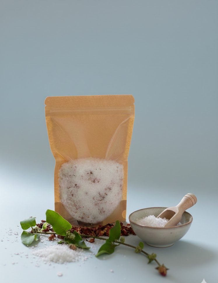 BSRG500 Organic Rose & Geranium Calming Blend Bath Salts 600 Grams