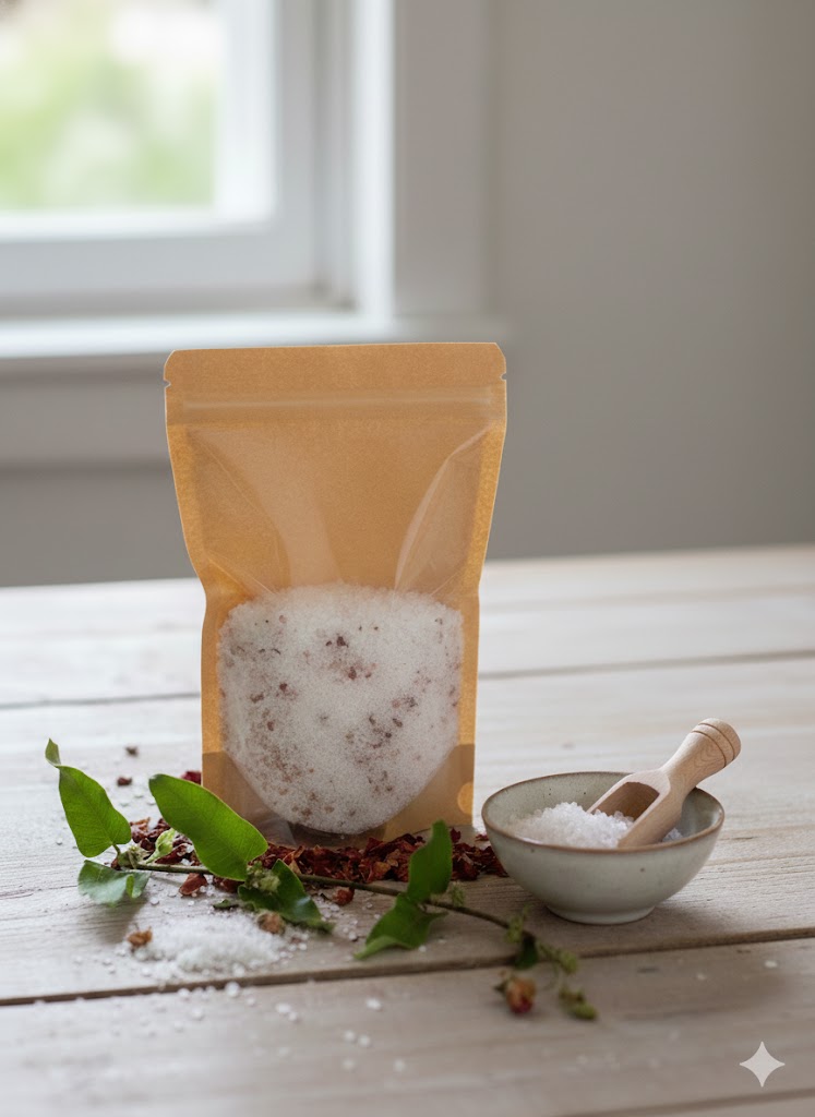 Organic Rose & Geranium Calming Blend Bath Salts 600 Grams Organic Rose & Geranium Calming Blend Bath Salts 600 Grams